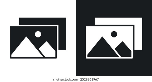 Gallery icons. solid style vector