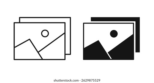 Gallery icons solid and thin line.