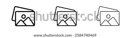 Gallery icons in three different stroke lines