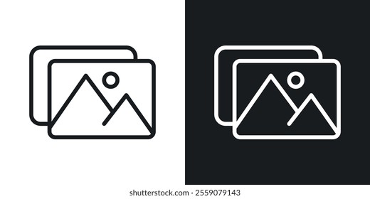 Gallery icons. vector set in black colors