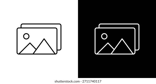Símbolo de Vector de iconos de Galería con líneas de trazo editables para Diseños web