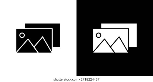 Iconos de Galería. Vector Plantilla Ilustración Símbolo Píxeles Perfecto