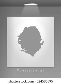 A Gallery Illustration with the country shape of Sierra Leone