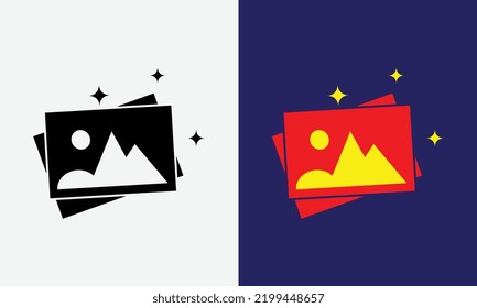 Gallery, Image, Images, Photos, Pictures icons in Solid styles and vivid color with star.