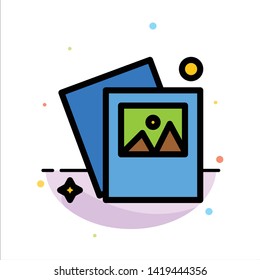 Gallery, Image, Photo Abstract Flat Color Icon Template