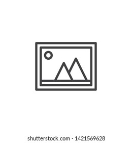 Gallery, image, photo line icon. linear style sign for mobile concept and web design. Picture frame outline vector icon. Symbol, logo illustration. Vector graphics