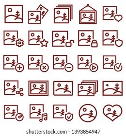 gallery, image or photo - minimal thin line web icon set. simple vector illustration. concept for infographic website or app.