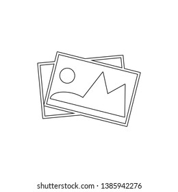 gallery image photos pictures outline icon. Signs and symbols can be used for web, logo, mobile app, UI, UX