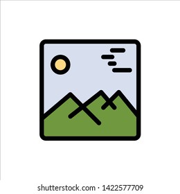 Gallery, Image, Picture, Canada  Flat Color Icon. Vector icon banner Template