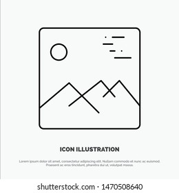 Gallery, Image, Picture, Canada Line Icon Vector. Vector Icon Template background