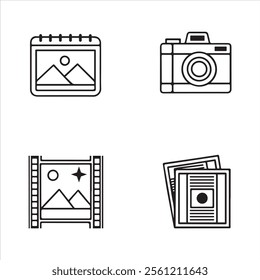 gallery and images icons vector editable eps 10 icons set on a white background