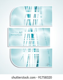 Gallery Interior with abstract pictures on wall