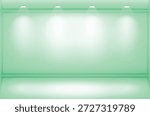 Gallery Interior Design with empty wall and lights