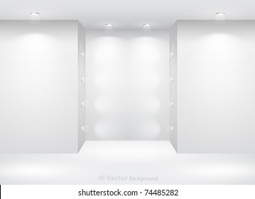 Gallery Interior with empty nicha and lights