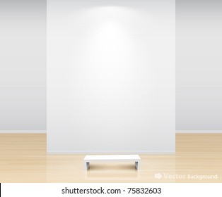 Gallery Interior With Empty Wall And Light