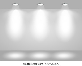 Interior de la Galería con foco iluminado - vector para material