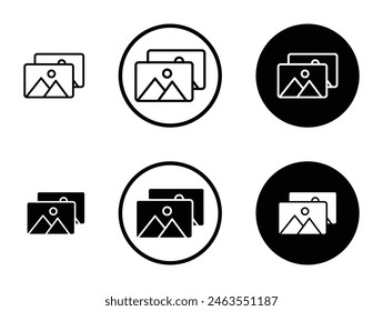 Gallery line icon set. photo album line icon. picture web sign. media catalog pictogram. portrait picture sign suitable for apps and websites UI designs.