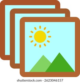 Línea de Galería Vector Icon Design