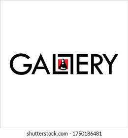 Gallery Logo With A Siluette Of Mona Lisa