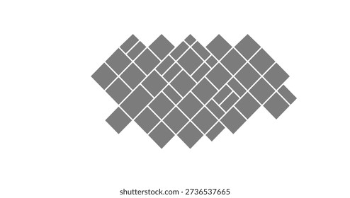 Gallery mosaic with collage and template for abstract background. Rhombus design and wall for tile illustration. Digital mockup and layout for pattern collection design.