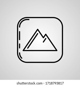 Gallery Mountain Logo Black Line Doodle Vector