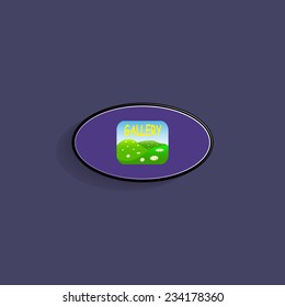 Gallery on a dark background with shadow. vector