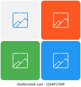 gallery outline flat icon, material design color, vector illustration