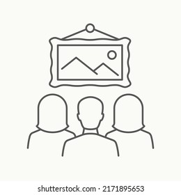 Gallery outline icon on white background. Editable stroke. Vector illustration.