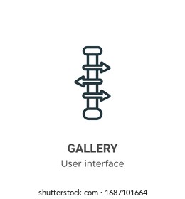 Gallery outline vector icon. Thin line black gallery icon, flat vector simple element illustration from editable user interface concept isolated stroke on white background