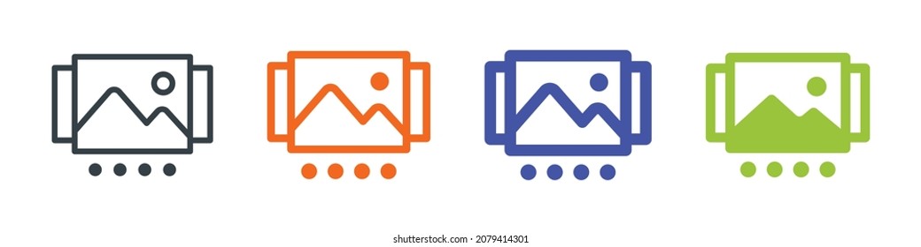 Gallery photo slider vector outline icon