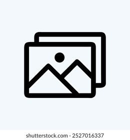 Gallery and Photos icon in black colour on white background.