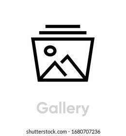 Gallery picture icon. Editable line vector. Symbol image, photo store files. Single pictogram.