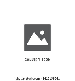 Gallery picture icon simple silhouette flat style vector illustration on white background.
