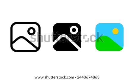 Gallery Picture Vector. Line, Solid, and Flat Design Style. Perfect for Web and Mobile Icon.