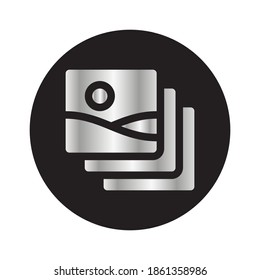 Gallery sign icon in button. Camera interface icon. Eps 10 vector illustration.