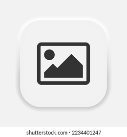 Gallery simple icon vector. Image or picture sign in neumorphism style for mobile app or web UI. Vector EPS 10