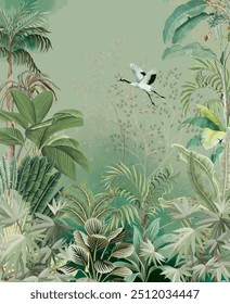 A gallery of small and large scale murals to include contemporary, graphic, old world themes, realistic and Trompe, Tropical Background, Birds.