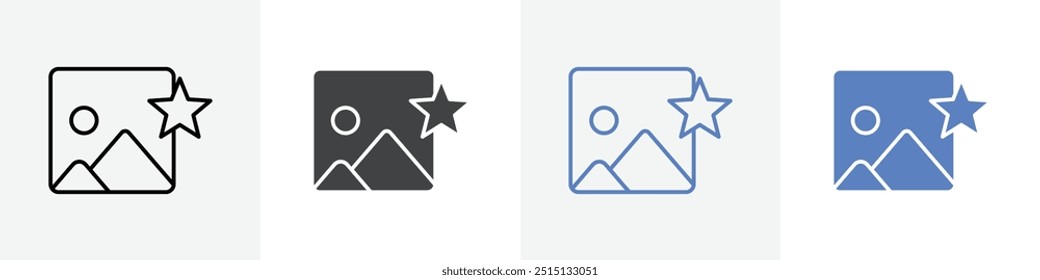 galeria com ícone de estrela vetor definir uso para interface do usuário da web ou app