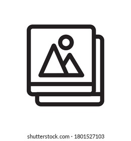 Gallery (User Interface) icon outline vector. isolated on white background