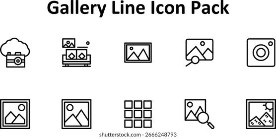 Gallery Vector Icons - 10 in Thin Line Format