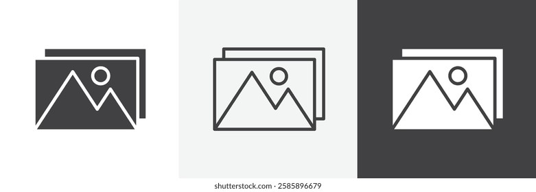 Gallery vector icons collection graphic designs for ui designs