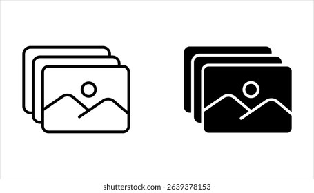 Gallery vector icons set, vector illustration  isolated on white background.