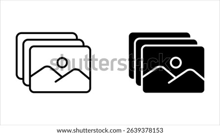 Gallery vector icons set, vector illustration  isolated on white background.