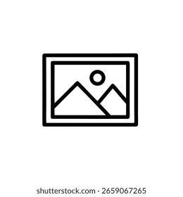 Ícone de Linha de Vetor de Galeria no plano de fundo branco