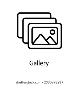Gallery Vector  outline Icon Design illustration. User interface Symbol on White background EPS 10 File