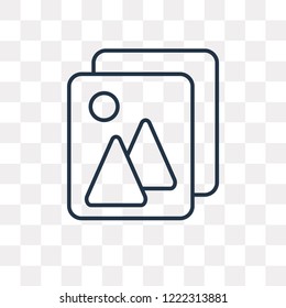 Gallery vector outline icon isolated on transparent background, high quality linear Gallery transparency concept can be used web and mobile