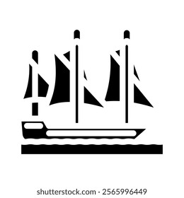 galley ancient ship glyph icon vector. galley ancient ship sign. isolated symbol illustration