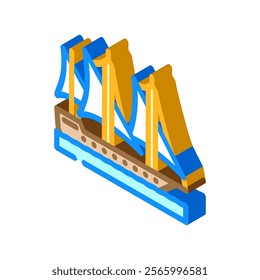 galley ancient ship isometric icon vector. galley ancient ship sign. isolated symbol illustration