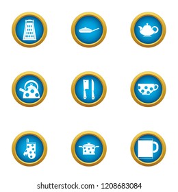 Galley icons set. Flat set of 9 galley vector icons for web isolated on white background