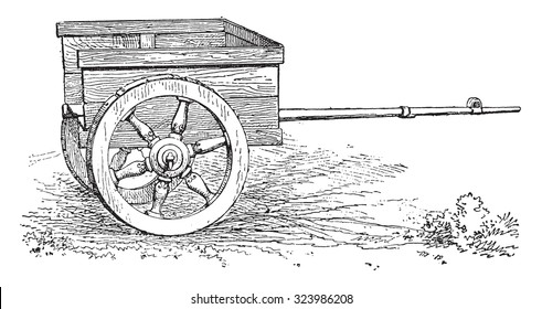 Gallic Chariot, vintage gravada ilustração.
